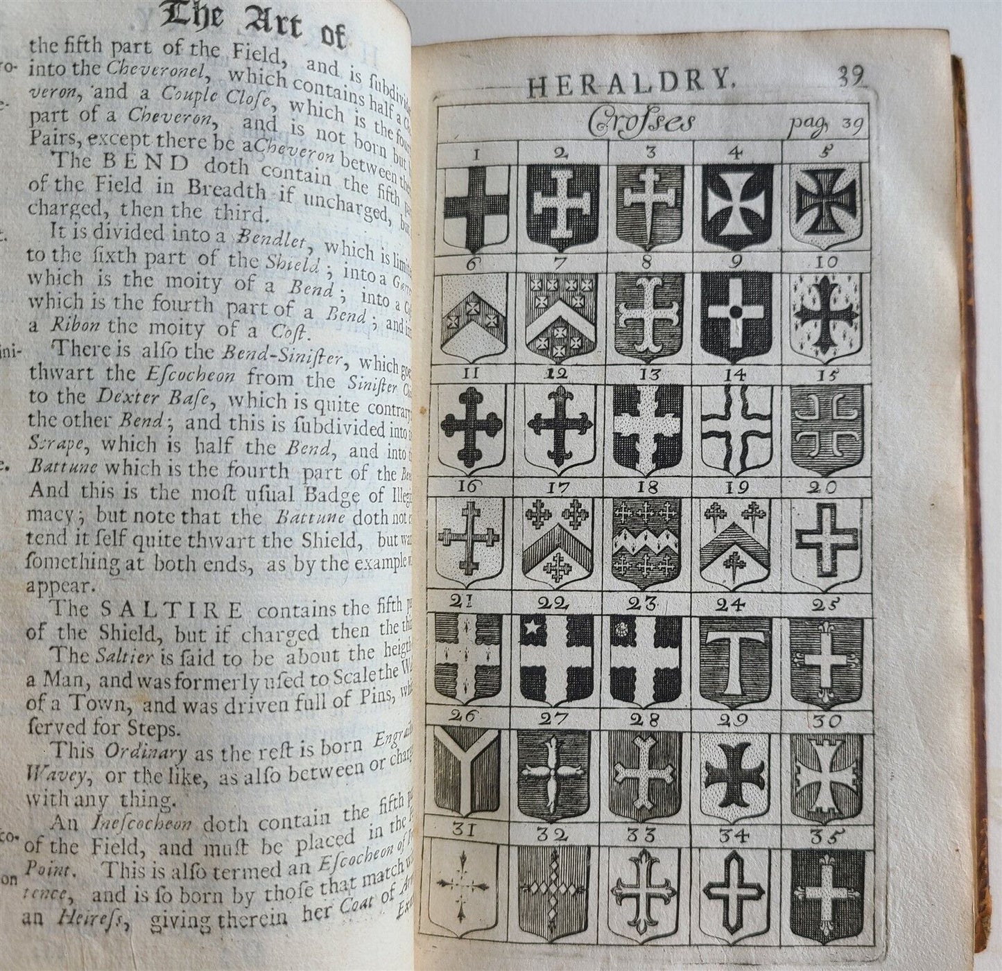 1730 ART of HERALDRY antique in ENGLISH illustrated