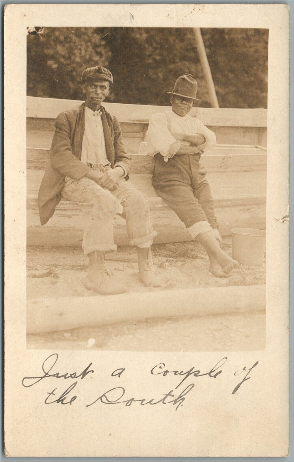 2 FRIENDS 1918 ANTIQUE REAL PHOTO POSTCARD RPPC