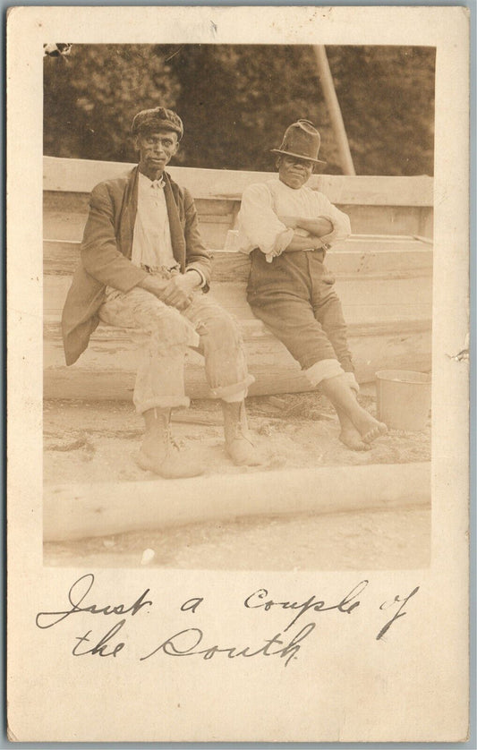 2 FRIENDS 1918 ANTIQUE REAL PHOTO POSTCARD RPPC