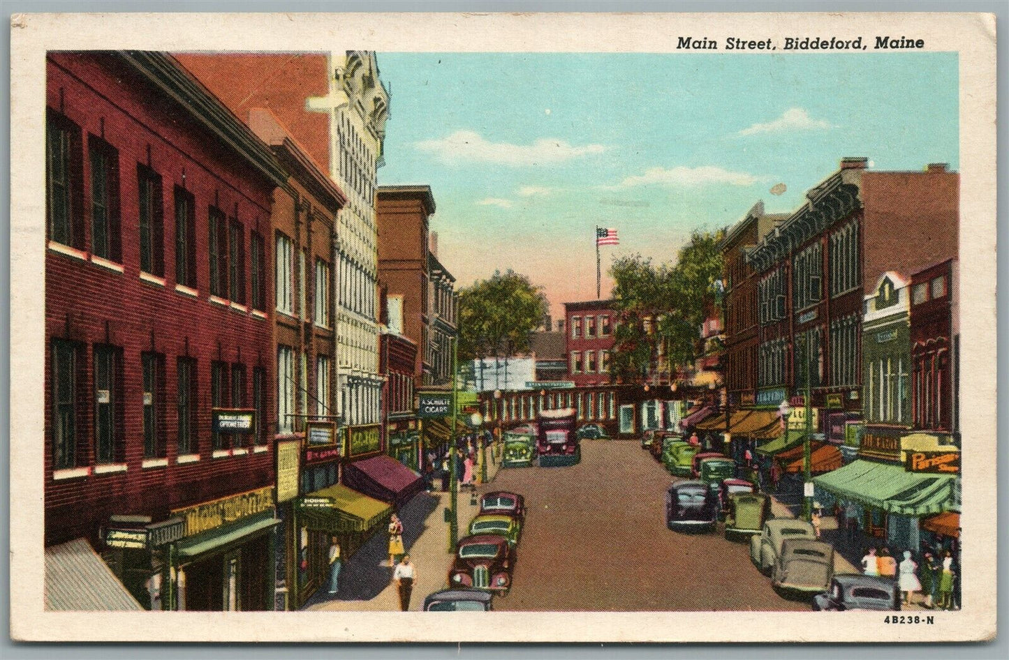 BIDDEFORD ME MAIN STREET ANTIQUE POSTCARD