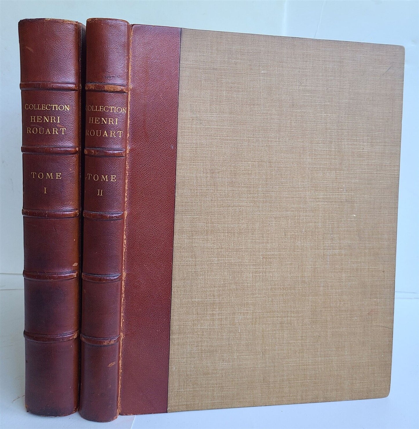 1912 ART COLLECTION of HENRI ROUART CATALOG antique 2 VOLUMES illustrated FOLIO
