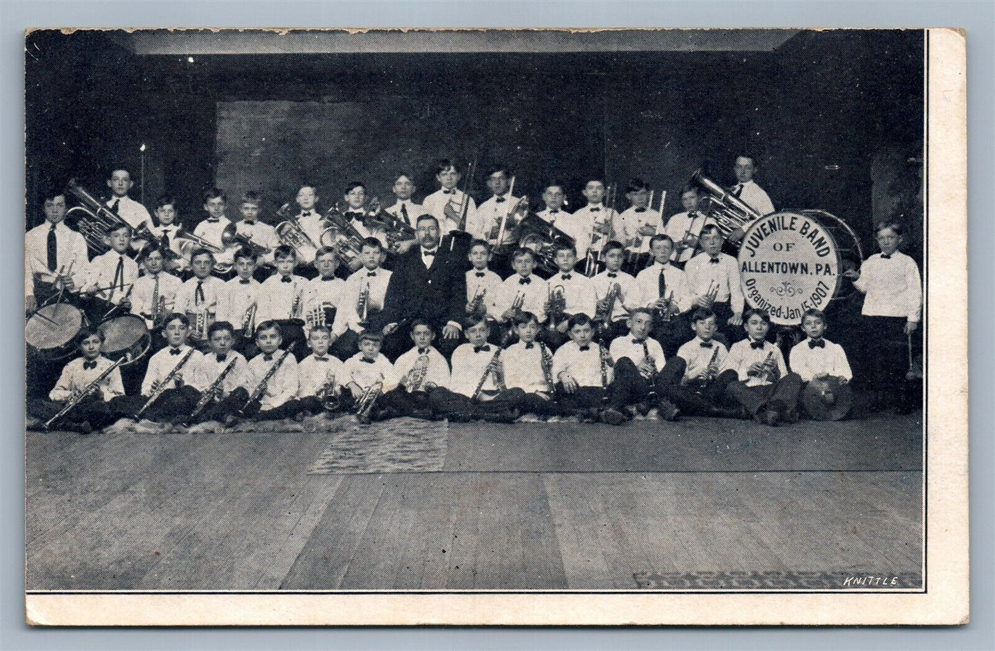 ALLENTOWN PA JUVENILE BAND ANTIQUE POSTCARD