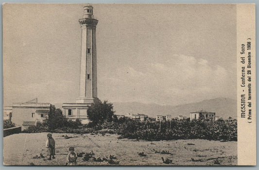 ITALY MESSINA LANTERNA LIGHT HOUSE ANTIQUE POSTCARD