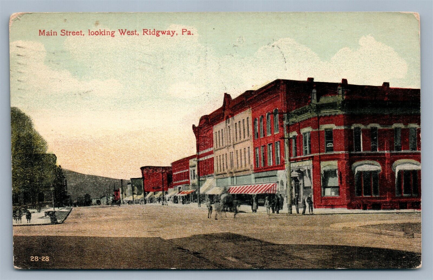 RIDGWAY PA MAIN STREET ANTIQUE POSTCARD