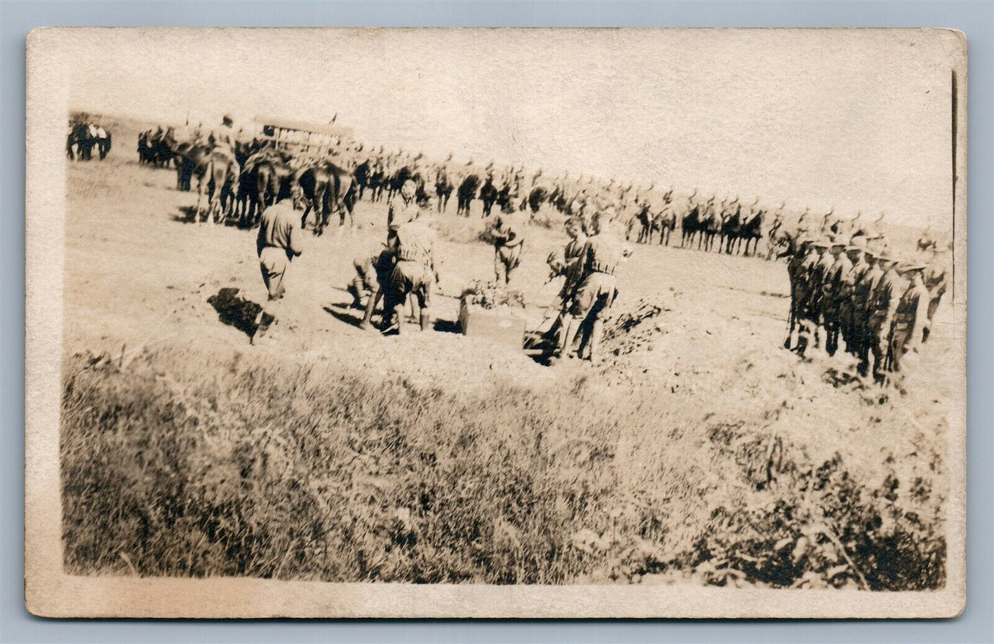 WWI US ARMY FUNERALS ANTIQUE REAL PHOTO POSTCARD RPPC