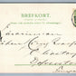 SWEDEN NORRKOPING BERGSBRON ANTIQUE POSTCARD w/ STAMP