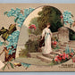 VALENTINE EMBOSSED ANTIQUE POSTCARD PRINTED ON SILK J.BAUMANN DESIGN 1910