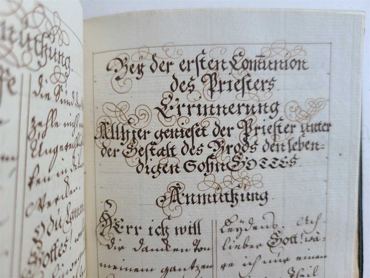 18th century GERMAN MANUSCRIPT PRAYER BOOK antique HANDWRITTEN