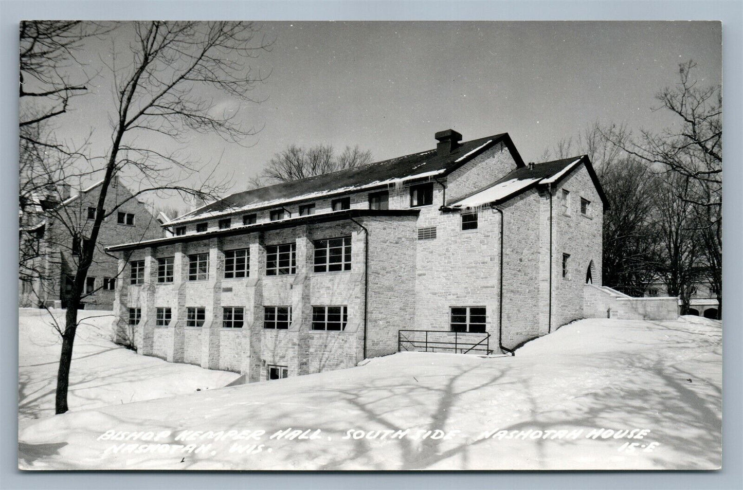 NASHOTAH WI BISHOP KEMPER HALL NASHOTAH HOUSE VINTAGE REAL PHOTO POSTCARD RPPC