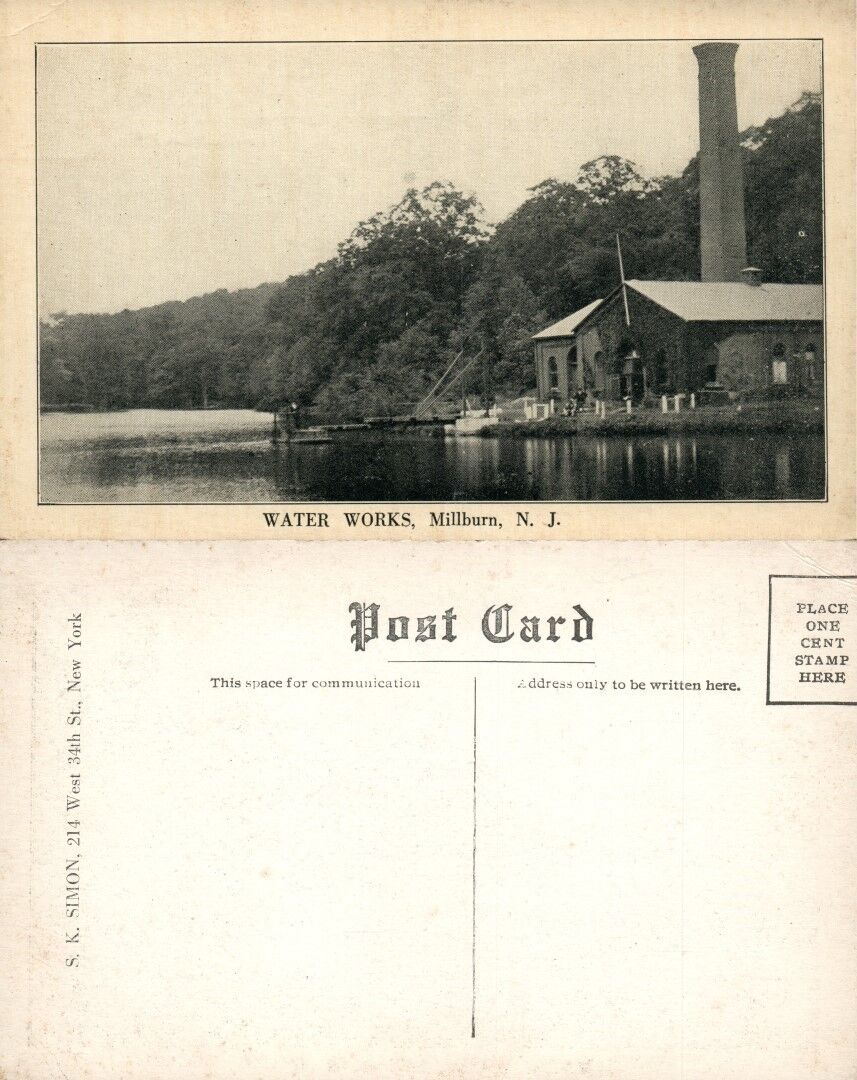 MILLBURN N.J WATER WORKS ANTIQUE POSTCARD