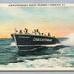 OCEAN CITY NJ 45 MINUTE SPEEDBOAT RIDE VINTAGE POSTCARD