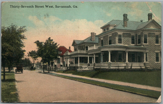 SAVANNAH GA 37th STREET WEST ANTIQUE POSTCARD