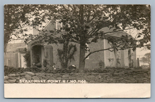 SEAKONNET POINT RI ANTIQUE REAL PHOTO POSTCARD RPPC