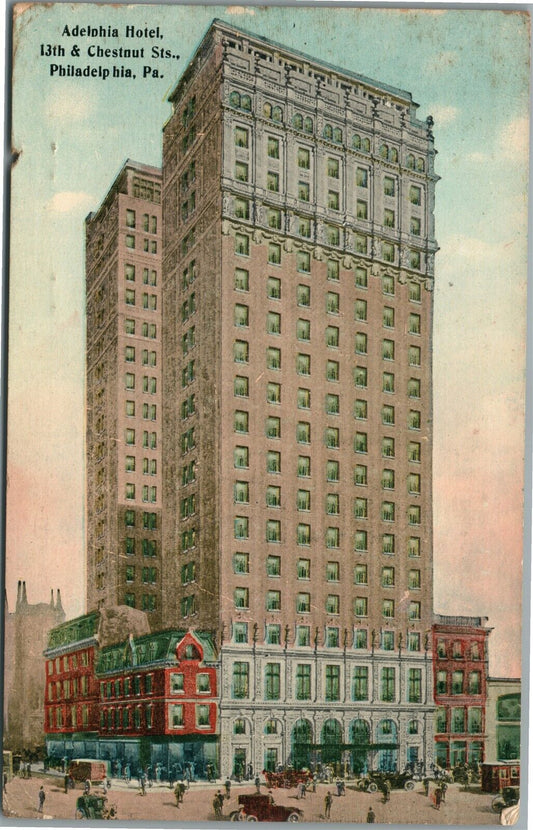 PHILADELPHIA PA ADELPHIA HOTEL ANTIQUE POSTCARD