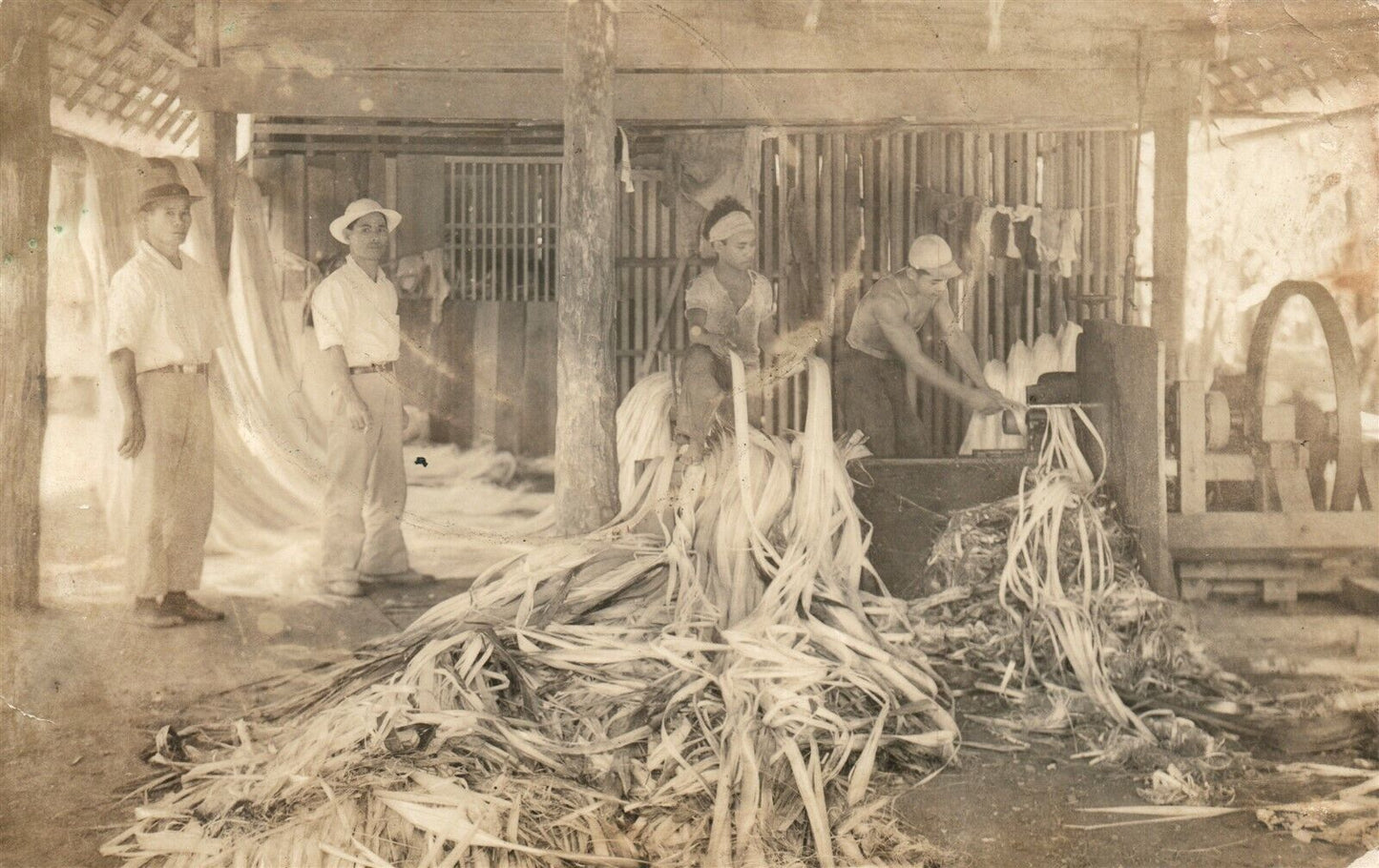 CHINESE LOGGING WORKERS VINTAGE REAL PHOTO POSTCARD RPPC