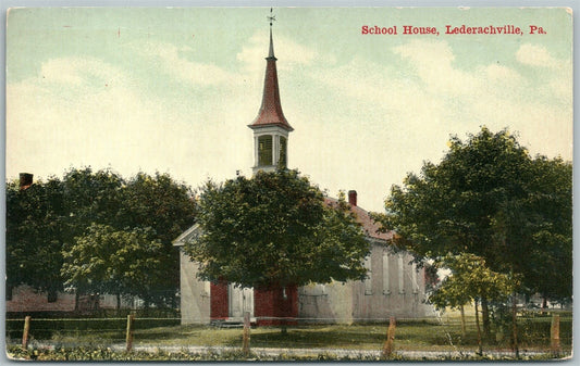 LEDERACHVILLE PA SCHOOL HOUSE ANTIQUE POSTCARD