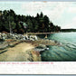 LAKE CABBOSSEE CONTER ME HAMMONDS GROVE & BEACH ANTIQUE POSTCARD