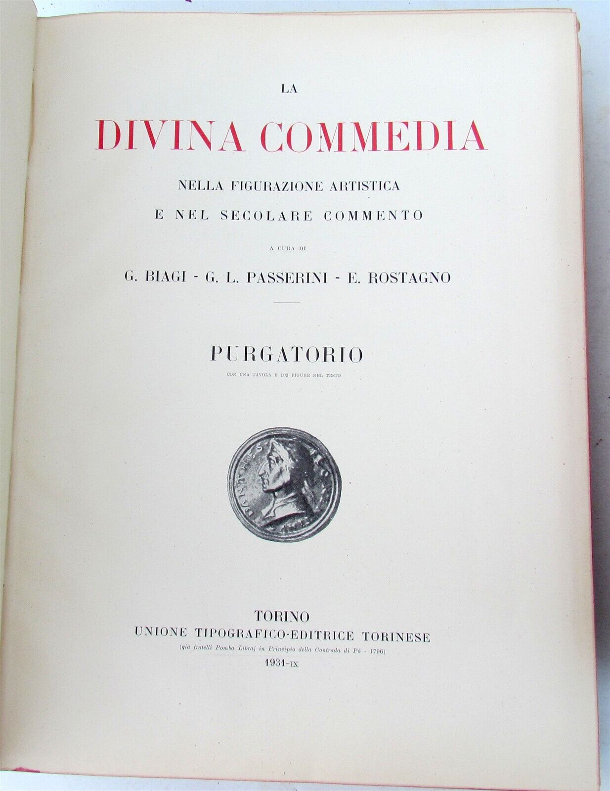1924-39 DANTE DIVINA COMMEDIA NELLE FIGURAZIONE ARTISTICA antique MASSIVE FOLIO
