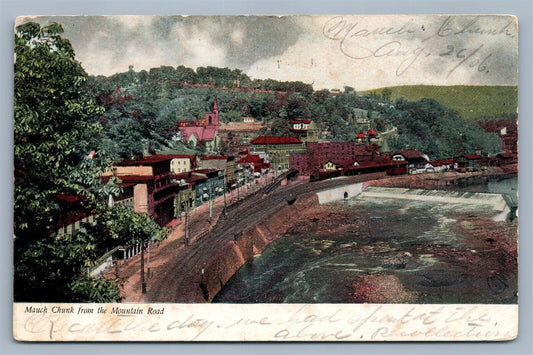 MAUCH CHUNK PHILADELPHIA PA FROM MOUNTAIN ROAD ANTIQUE POSTCARD