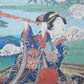 JAPANESE WOODBLOCK PRINT TRITYCH 3 geishas EDO PERIOD