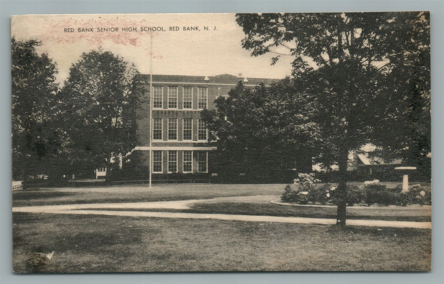 RED BANK NJ SENIOR HIGH SCHOOL ANTIQUE POSTCARD
