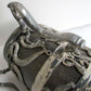 UNIQUE ANTIQUE TROPHY 3 HANDLES WOOD & SILVERPLATED VESSEL w/ SERPENTS DESIGN