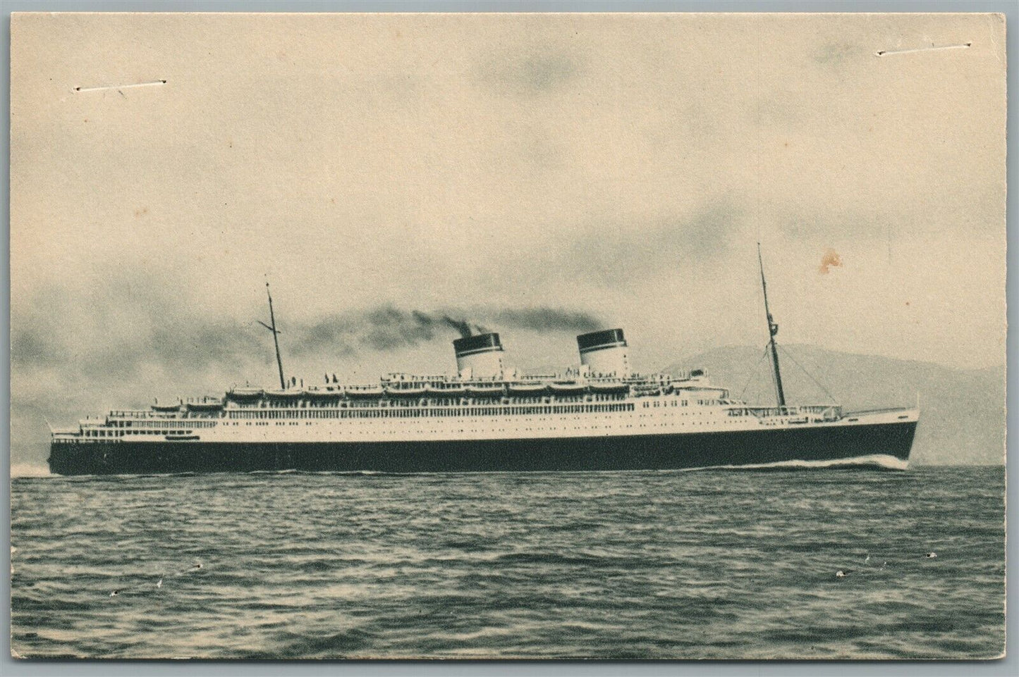 STEAMSHIP CONTE DI SAVOIA ANTIQUE POSTCARD