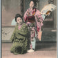 JAPAN DANCING GIRLS ANTIQUE JAPANESE POSTCARD