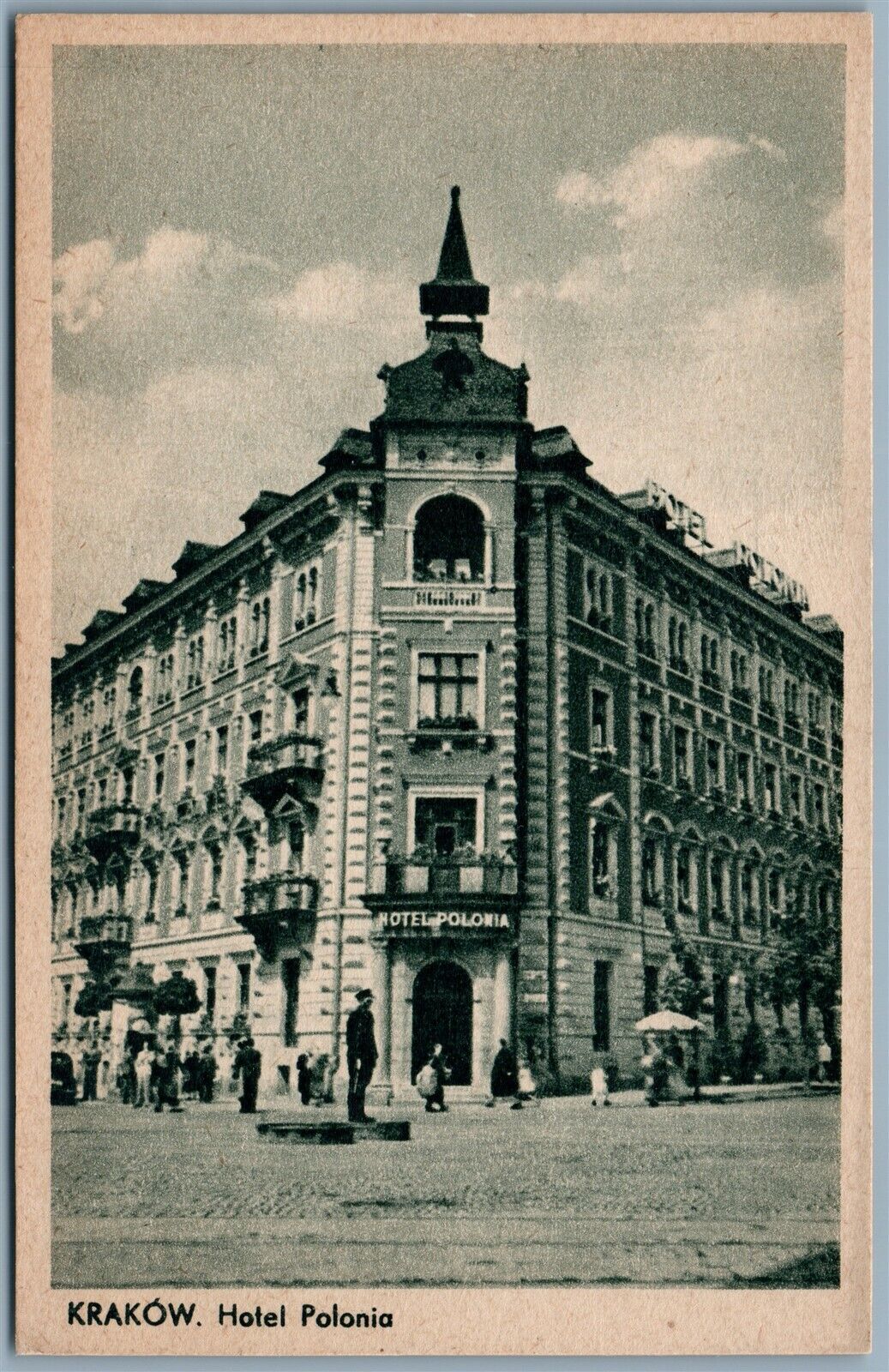 KRAKOW POLAND HOTEL POLONIA ANTIQUE POSTCARD