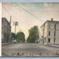 MICHIGAN TOWN MAIN STREET HAND COLORED ANTIQUE REAL PHOTO POSTCARD RPPC