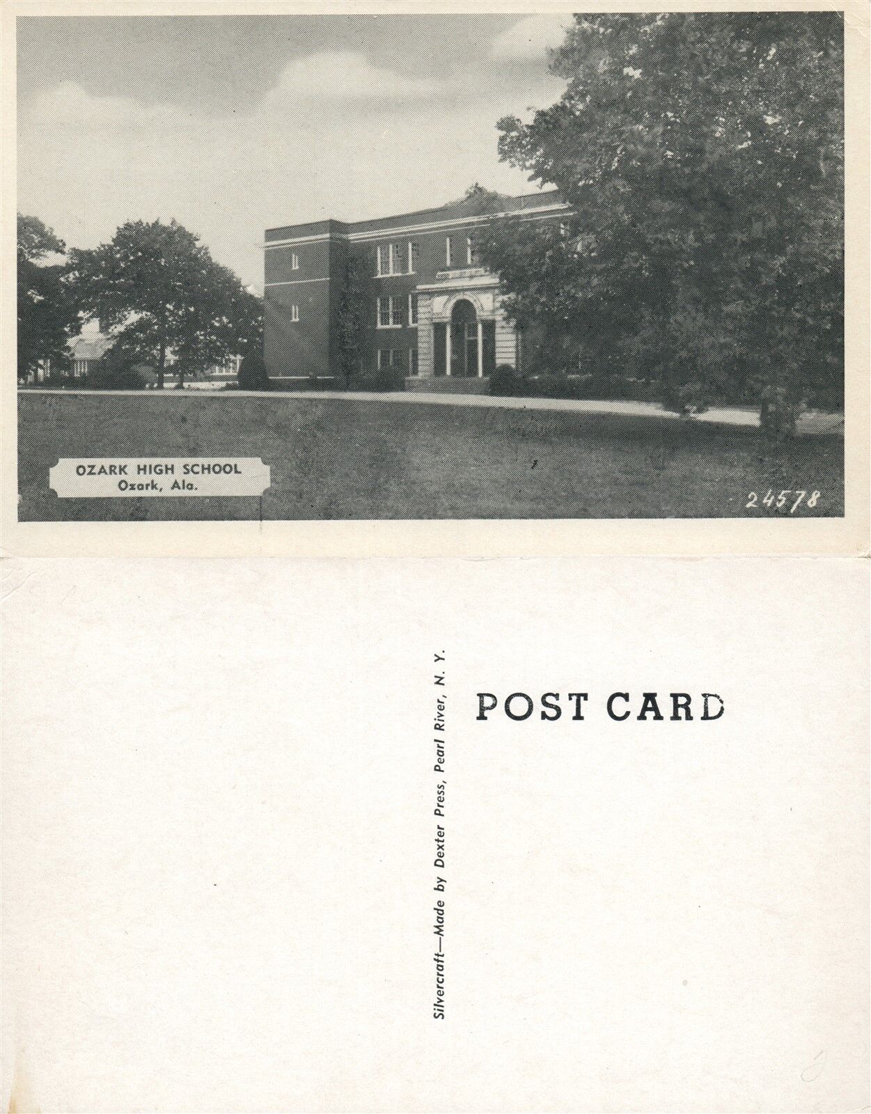 OZARK AL HIGH SCHOOL VINTAGE POSTCARD