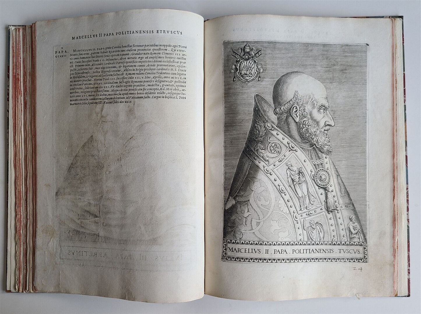 1568 ILLUSTRATED w/28 POPE PORTRAITS XXVII PONTIFICUM ELOGIA ET IMAGINES antique