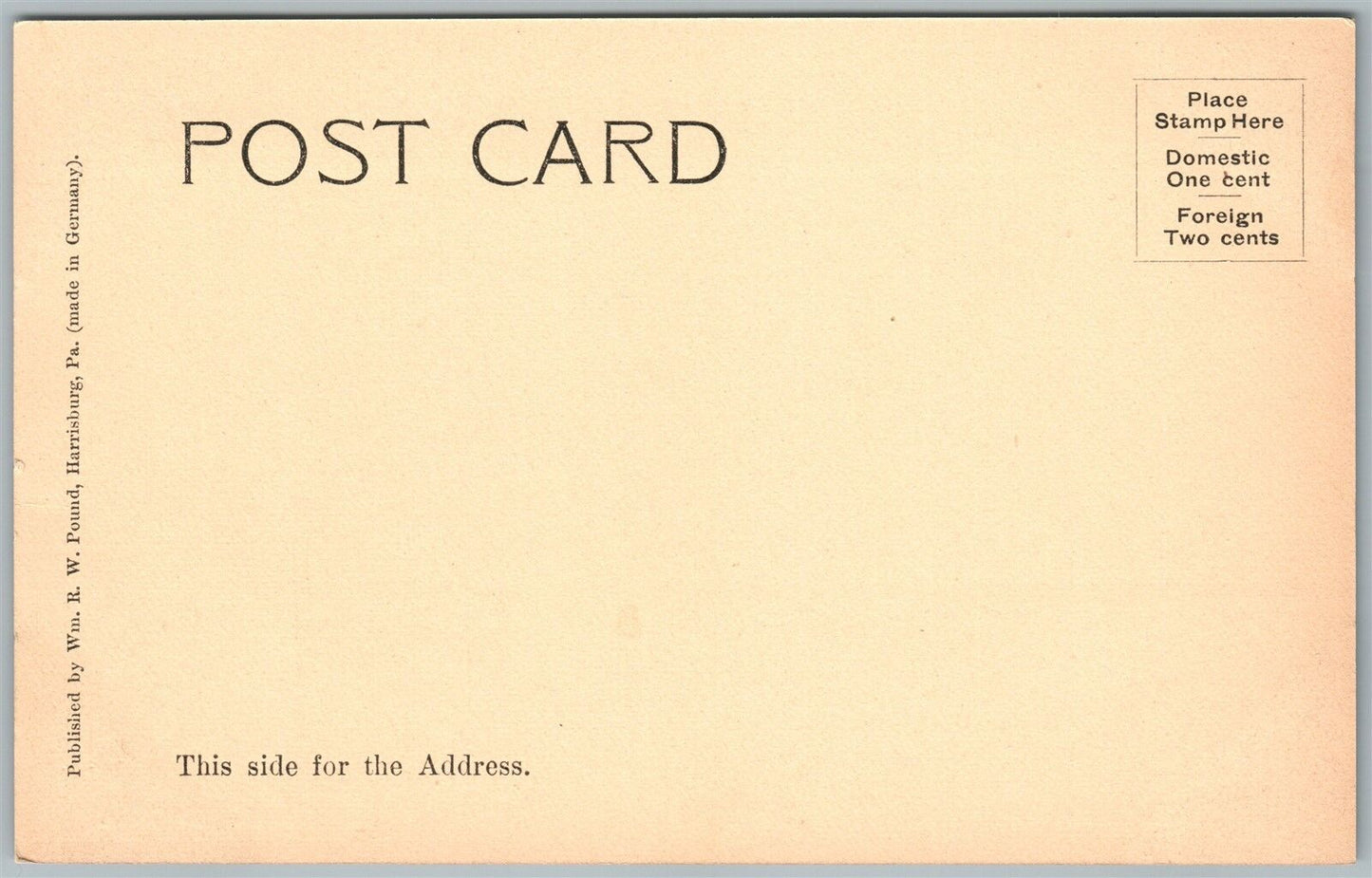 HARRISBURG PA MARKET SQUARE UNDIVIDED ANTIQUE POSTCARD