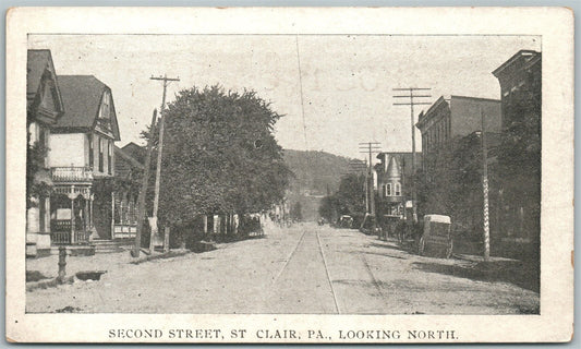 ST.CLAIR PA SECOND STREET UNDIVIDED ANTIQUE POSTCARD