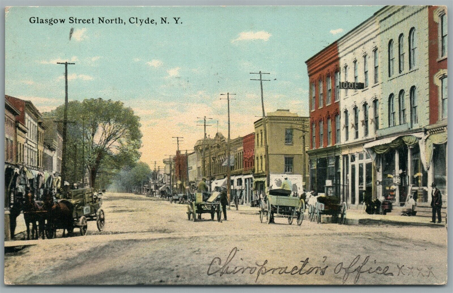 CLYDE NY GLASGOW STREET NORTH ANTIQUE POSTCARD