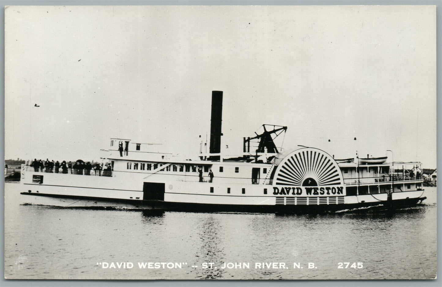 STEAMSHIP DAVID WESTON ST.JOHN RIVER CANADA VINTAGE REAL PHOTO POSTCARD RPPC