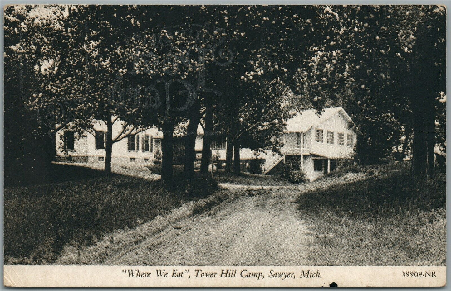 SAWYER MI TOWER HILL CAMP ANTIQUE POSTCARD