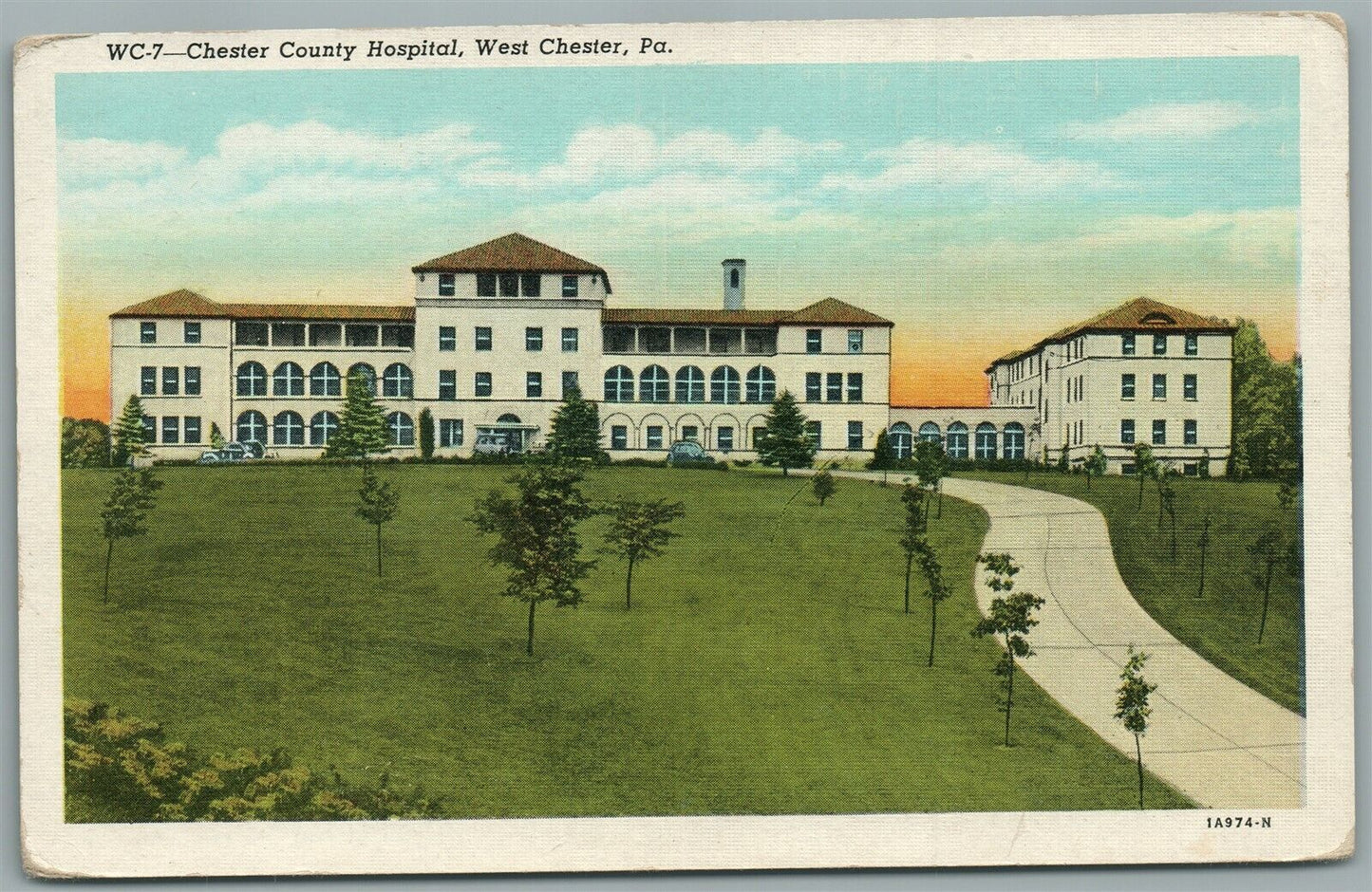 WEST CHESTER PA HOSPITAL ANTIQUE POSTCARD