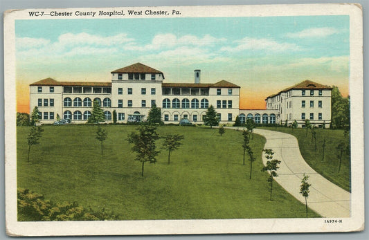 WEST CHESTER PA HOSPITAL ANTIQUE POSTCARD