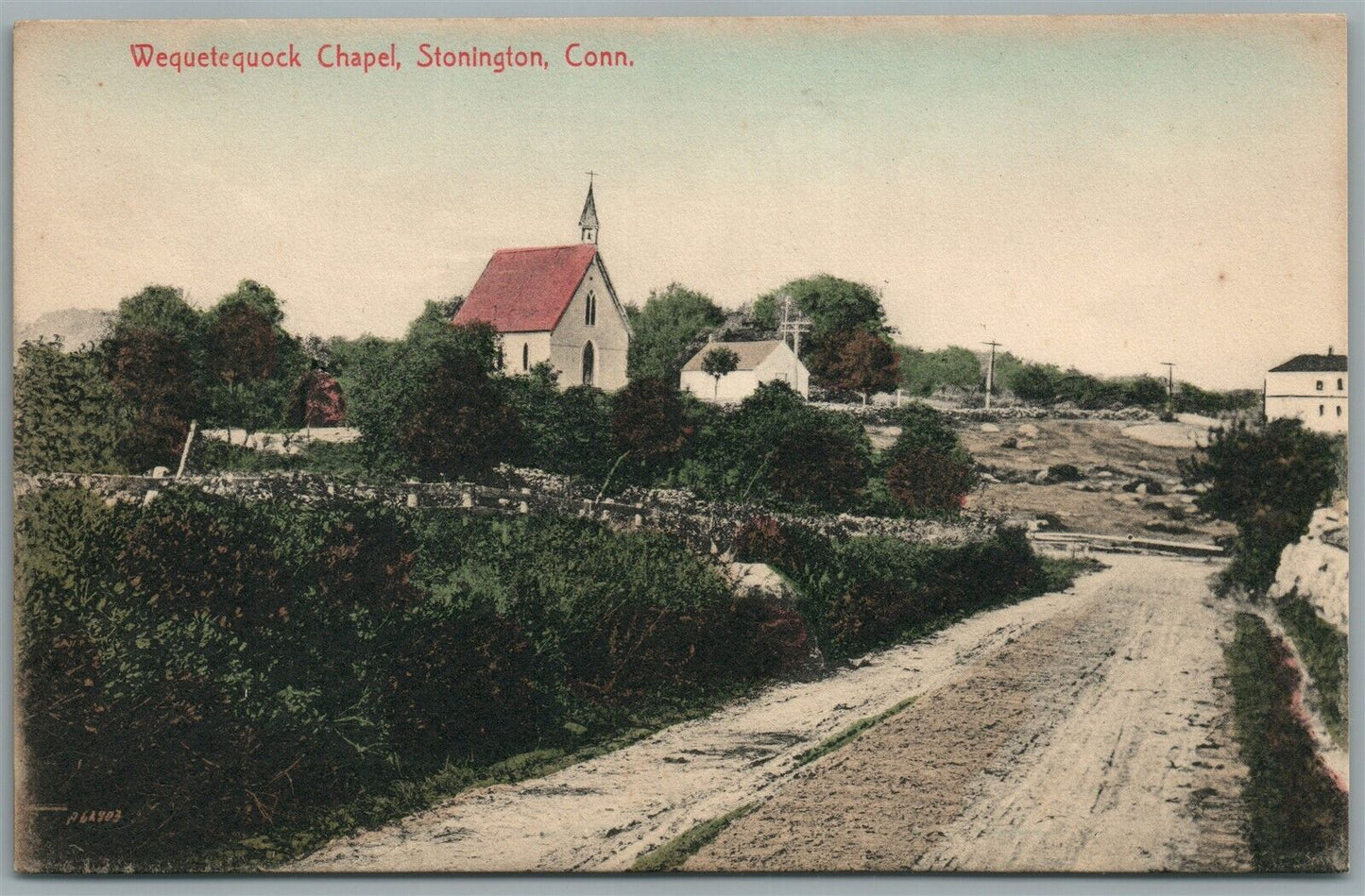 STONINGTON CT WEQUETEQUOCK CHAPEL ANTIQUE POSTCARD