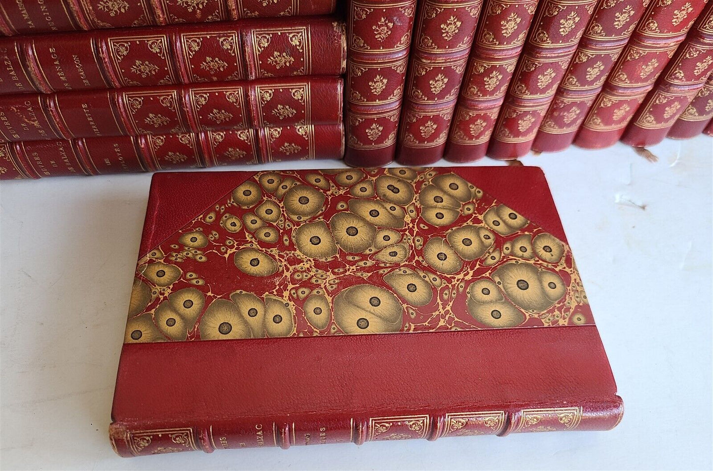 1892 50 VOLUMES of Honere De Balzac works antique FINE DECORATIVE BINDINGS