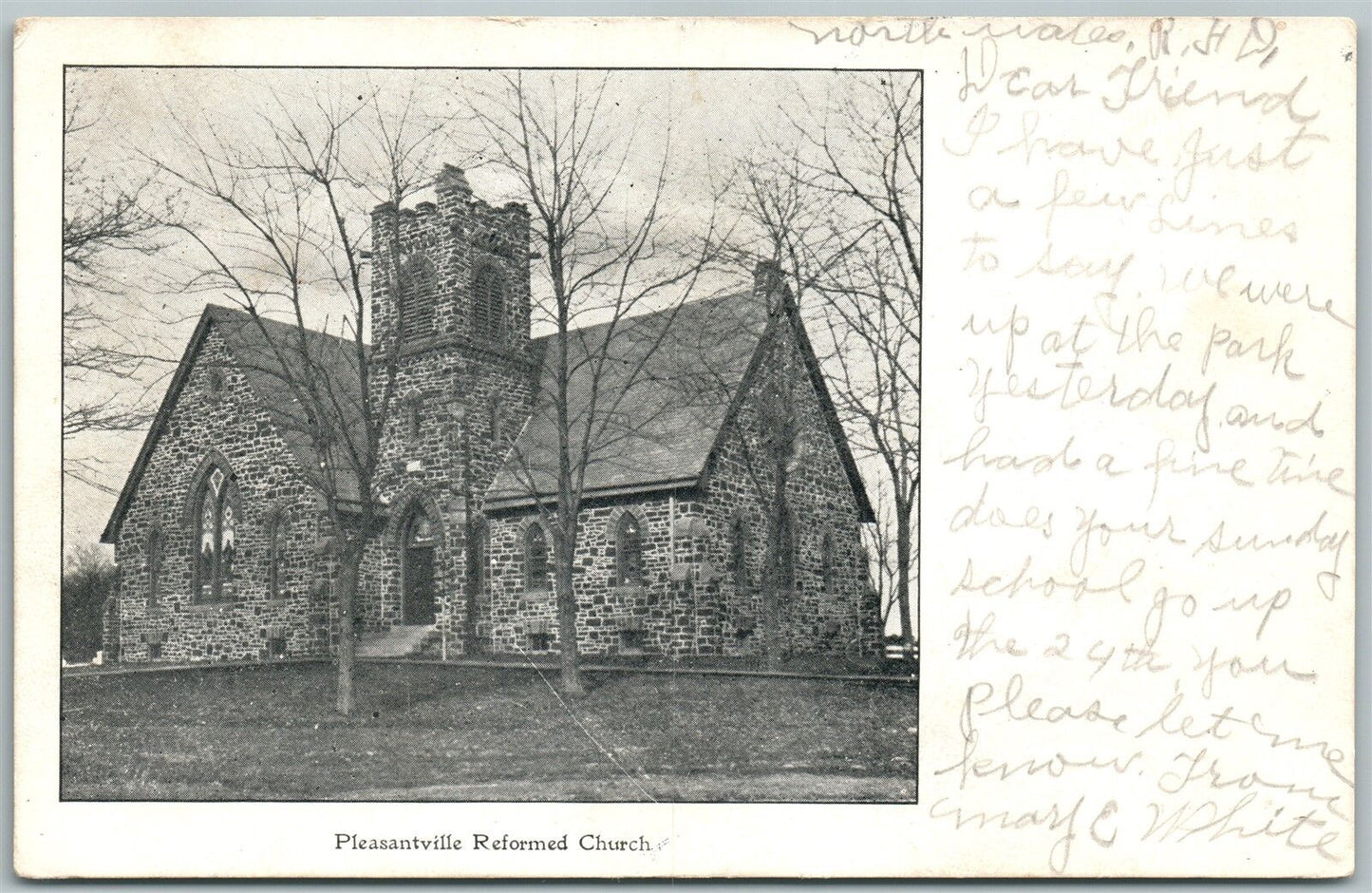 PLEASANTVILLE PA REFORMED CHURCH 1912 UNDIVIDED ANTIQUE POSTCARD