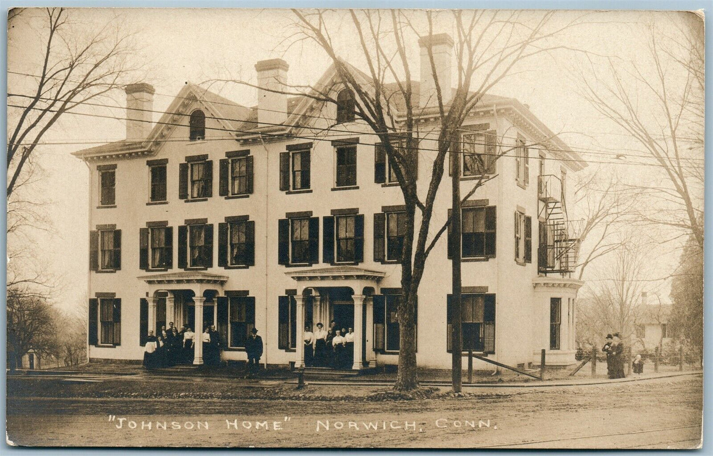 NORWICH CT JOHNSON HOME ANTIQUE REAL PHOTO POSTCARD RPPC