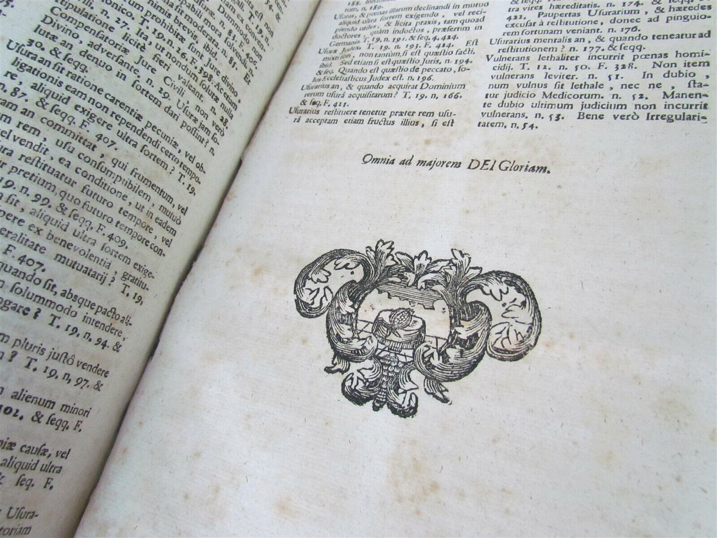 1729 CANON LAW Jus Canonicum Universum antique HAND TOOLED PIGSKIN BOUND FOLIO