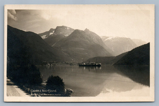 LOEN NORWAY 1926 ANTIQUE REAL PHOTO POSTCARD RPPC