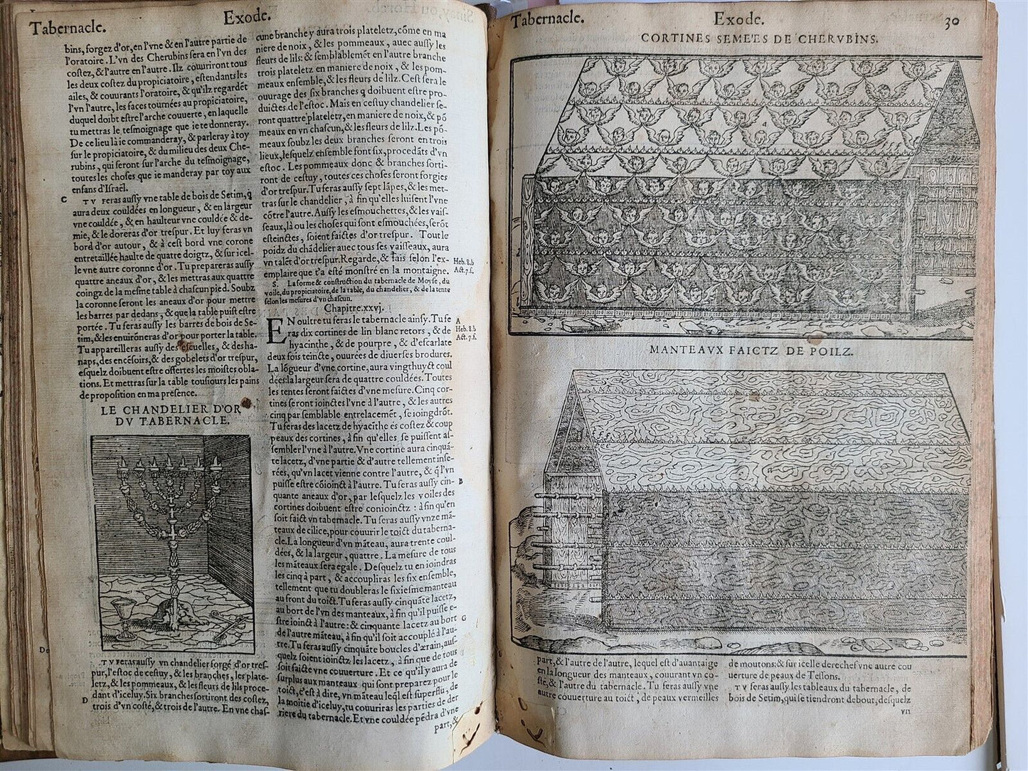 1550 BIBLE in FRENCH LOUVAIN ILLUSTRATED 16th CENTURY antique FOLIO rare