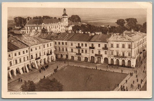 ZAMOSC POLAND UL. STASZICA ANTIQUE POSTCARD