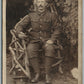 WWI ERA GERMAN SOLDIER in UNIFORM ANTIQUE REAL PHOTO POSTCARD RPPC