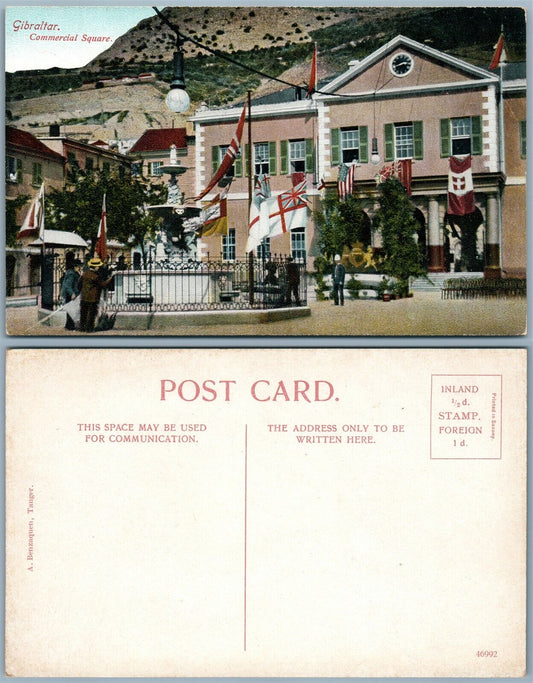 GIBRALTAR COMMERCIAL SQUARE ANTIQUE POSTCARD