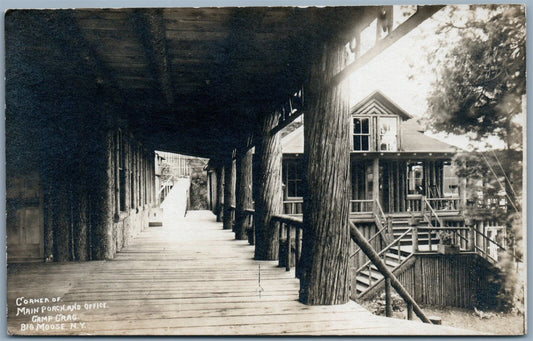 BIG MOOSE NY CANP CRAG ANTIQUE REAL PHOTO POSTCARD RPPC